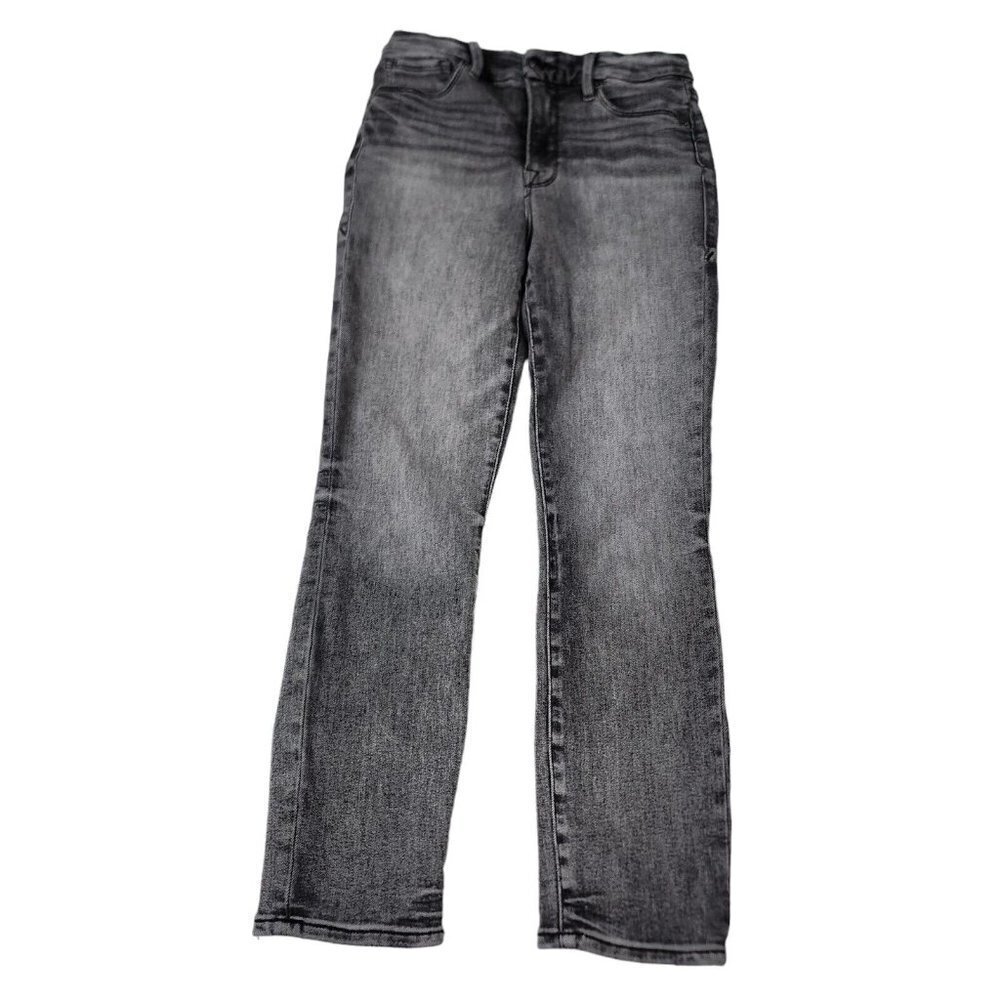 Good American Good Legs Stovepipe Cigarette Straight Jeans 29 Black Denim